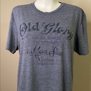 LUCKY BRAND Old Glory supersoft cotton Heather Gray Graphic Tee M